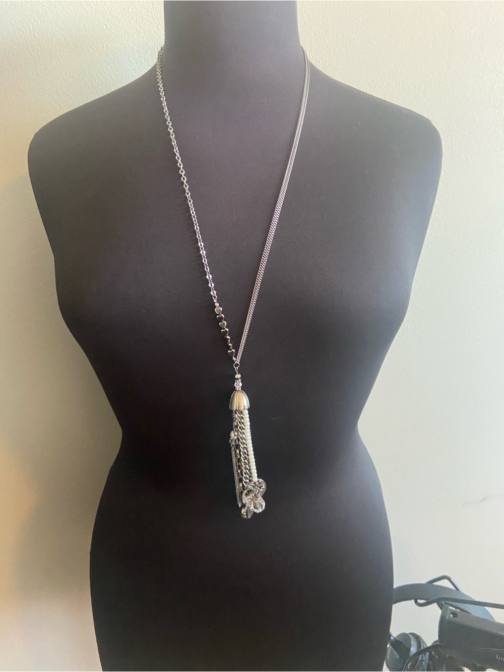 Silver-Tone Tassel Pendant Necklace - Women's Jewelry